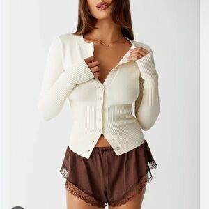 Frankie's Bikinis Lenon button up knit